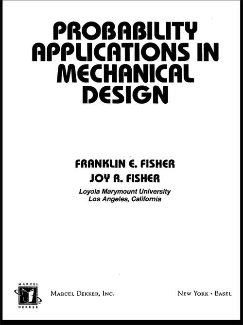 Book cover of Probability Applications in Mechanical Design (Mechanical Engineering)