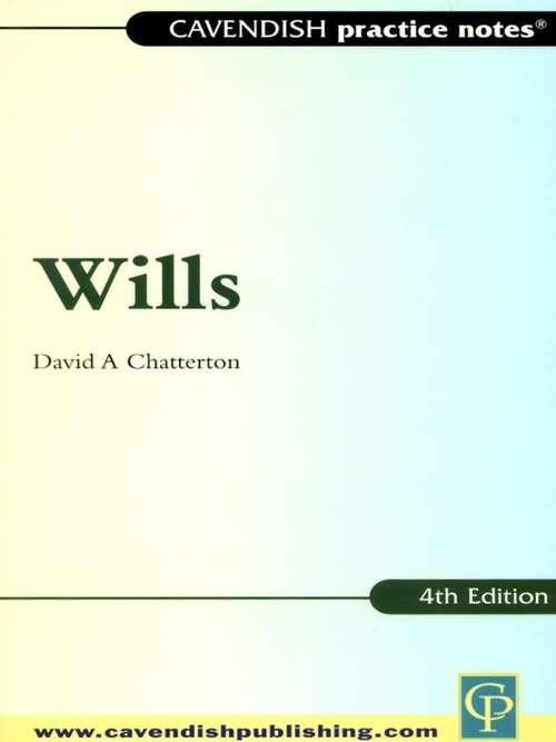 Book cover of Practice Notes on Wills (Practice Notes)