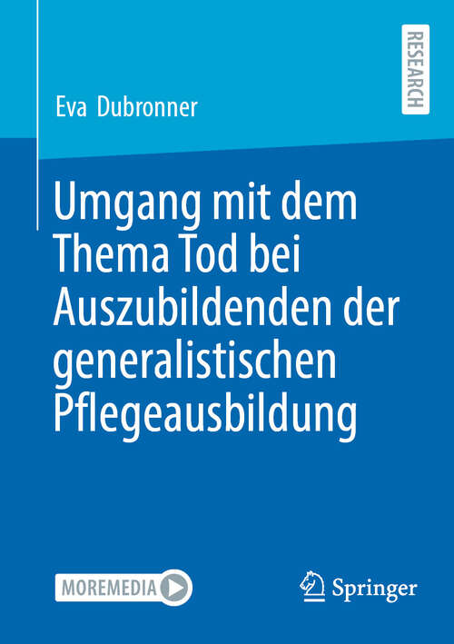 Book cover of Umgang mit dem Thema Tod bei Auszubildenden der generalistischen Pflegeausbildung (2024)