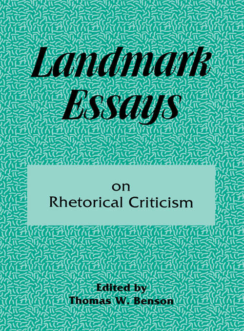 Book cover of Landmark Essays on Rhetorical Criticism: Volume 5 (Landmark Essays Ser.: Vol. 5)