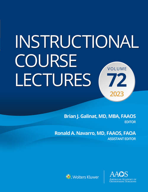 Book cover of Instructional Course Lectures: Volume 72