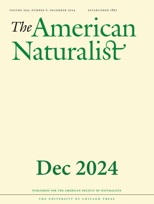 Book cover of The American Naturalist, volume 204 number 6 (December 2024)