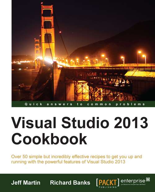 Book cover of Visual Studio 2013 Cookbook