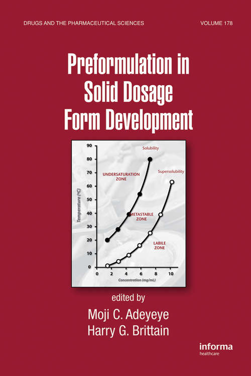 Book cover of Preformulation in Solid Dosage Form Development (Drugs and the Pharmaceutical Sciences)