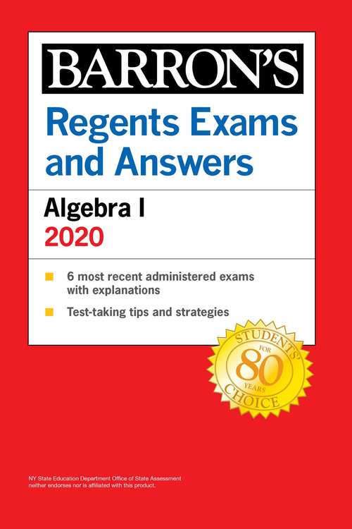 Book cover of Regents Exams and Answers: Let's Review Algebra I + Regents Exams And Answers: Algebra I (Barron's Regents NY)