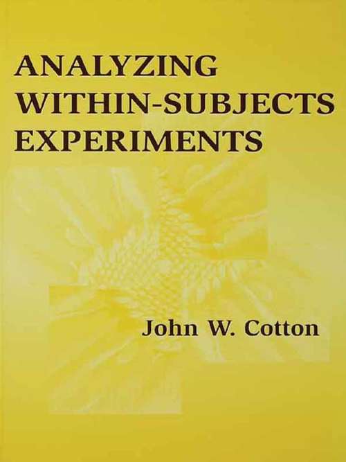 Book cover of Analyzing Within-subjects Experiments