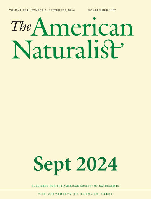 Book cover of The American Naturalist, volume 204 number 3 (September 2024)