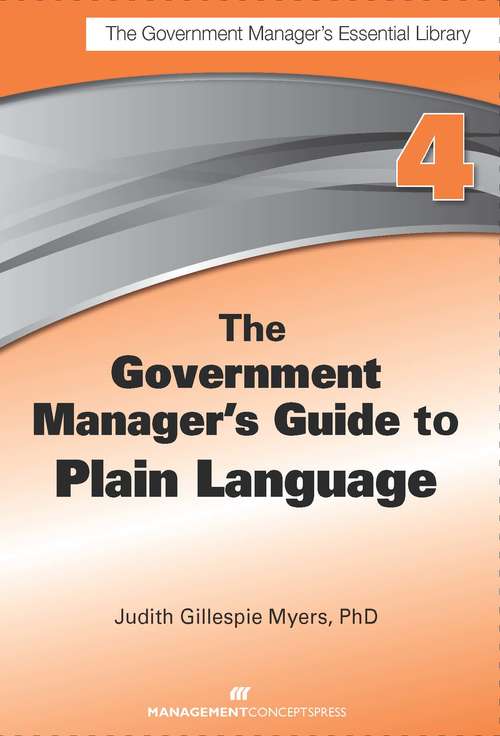 Book cover of The Government Manager's Guide to Plain Language