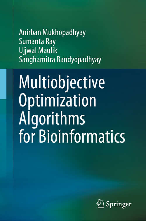 Book cover of Multiobjective Optimization Algorithms for Bioinformatics (2024)