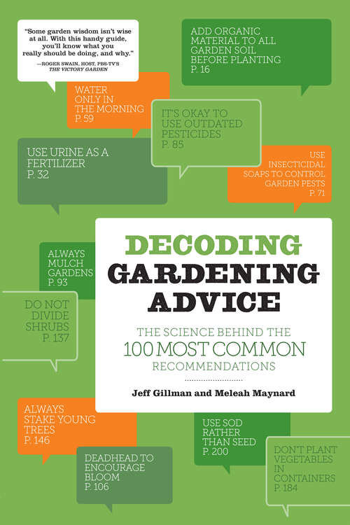 Book cover of Decoding Gardening Advice: The Science Behind the 100 Most Common Recommendations