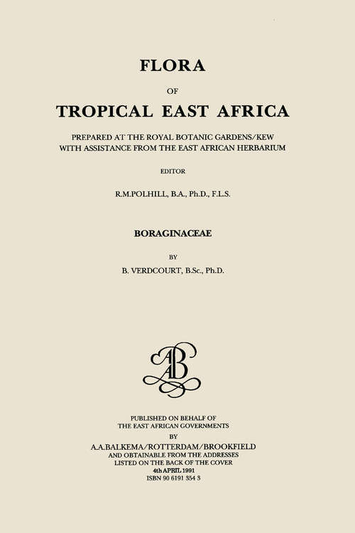 Book cover of Flora of Tropical East Africa - Boraginaceae (1991)