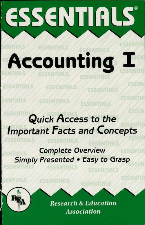 Book cover of Accounting I Essentials