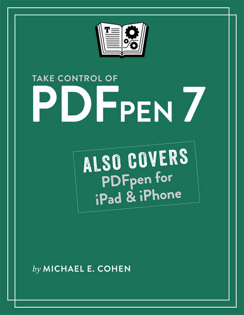 Book cover of Take Control of PDFpen 7