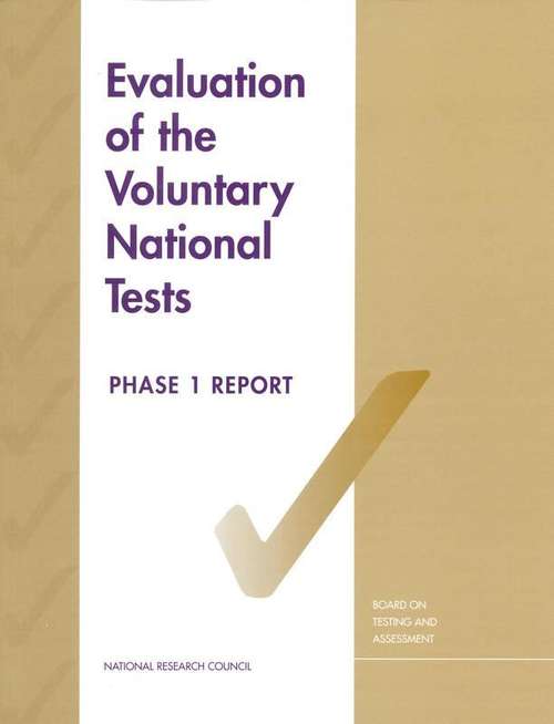 Book cover of Evaluation of the Voluntary National Tests: Phase 1
