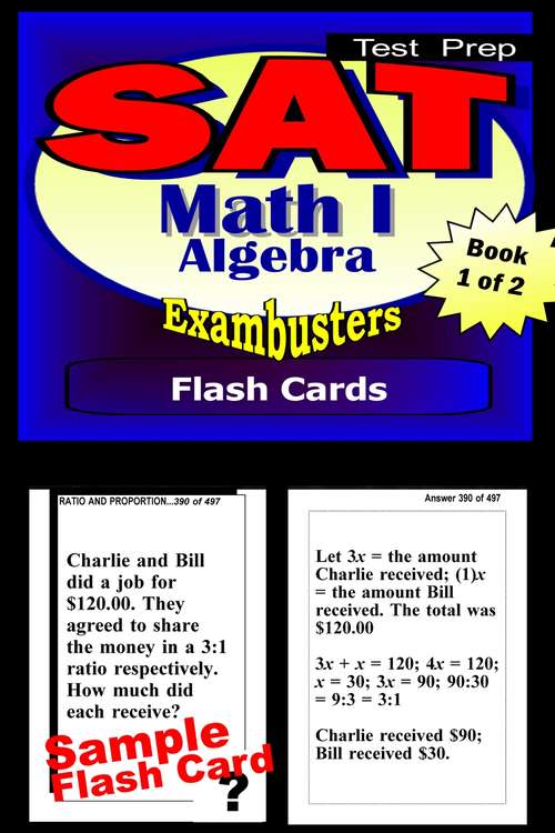 Book cover of SAT Math Level I Test Prep Review--Exambusters Algebra Flash Cards--Workbook 1 of 2: Math Level I - Algebra (Exambusters SAT II Workbook: 1 of 2)