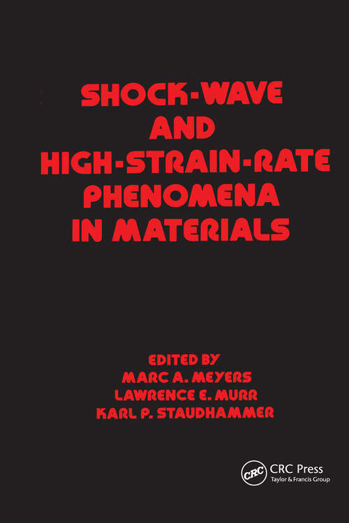 Book cover of Shock Wave and High-Strain-Rate Phenomena in Materials