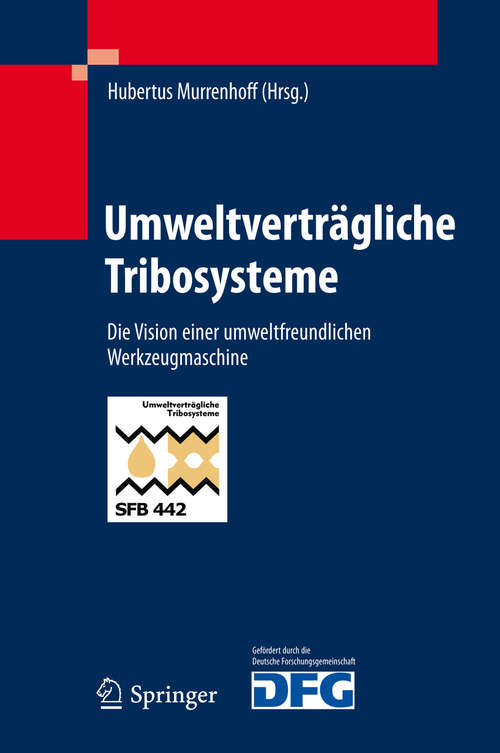 Book cover of Umweltverträgliche Tribosysteme