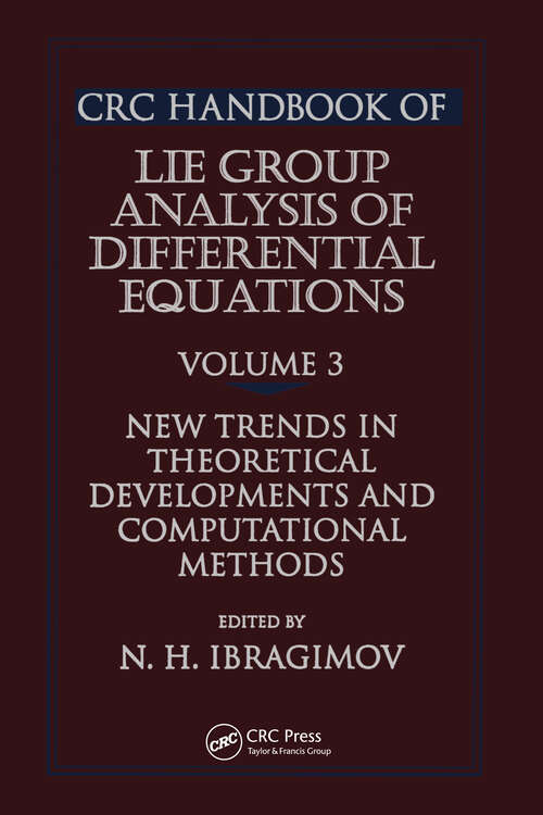 Book cover of CRC Handbook of Lie Group Analysis of Differential Equations, Volume III