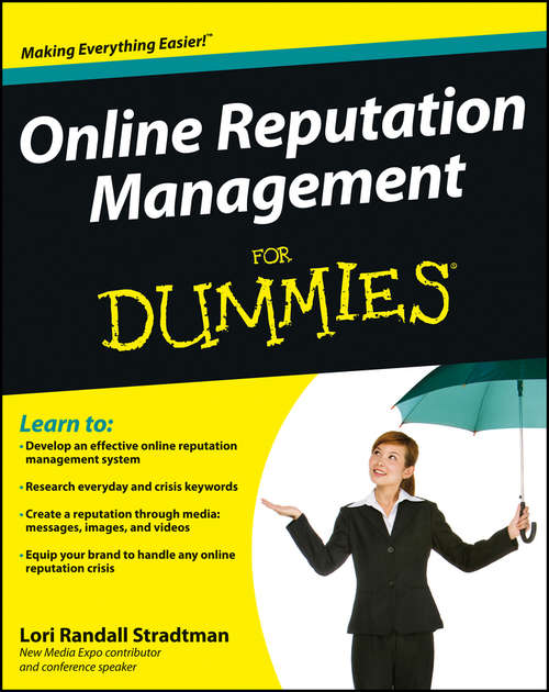 Book cover of Online Reputation Management For Dummies