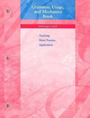 Book cover of Grammar, Usage, and Mechanics Book, Grade 7: Teaching More Practice Application