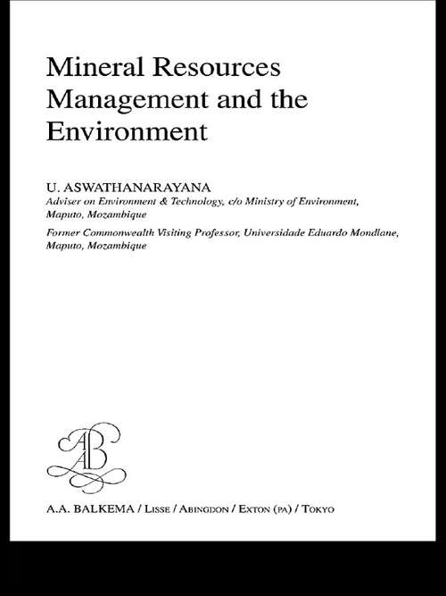 Book cover of Mineral Resources Management and the Environment