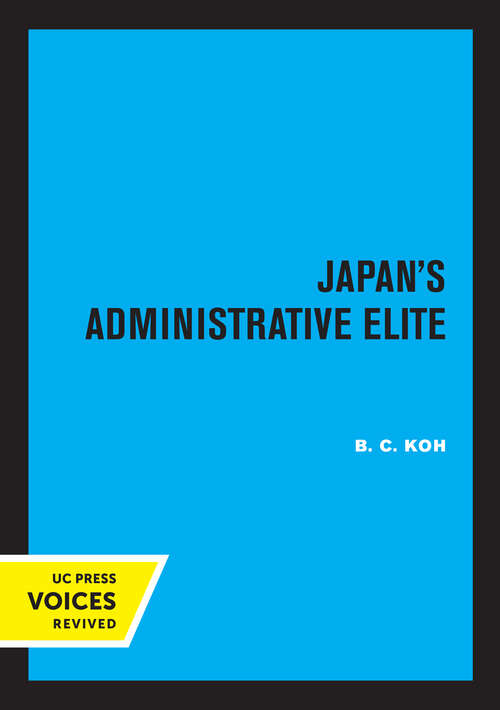 Book cover of Japan's Administrative Elite