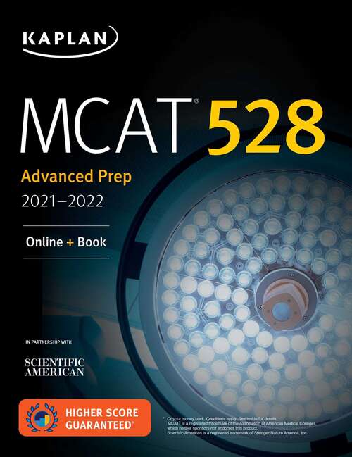 Book cover of MCAT 528 Advanced Prep 2021â€"2022: Online + Book (Kaplan Test Prep)