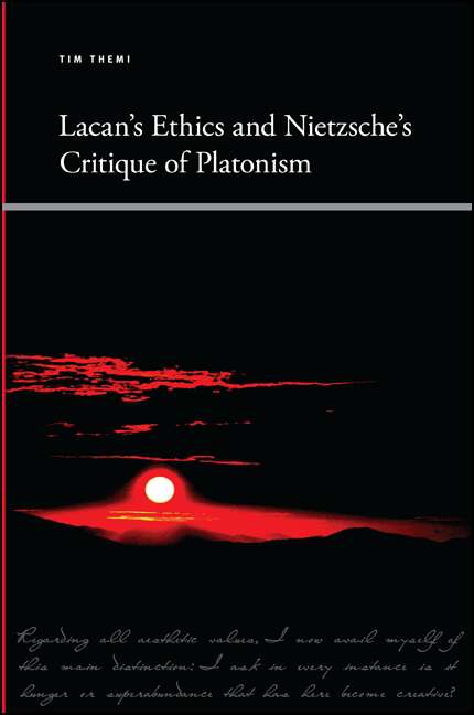 Book cover of Lacan's Ethics and Nietzsche's Critique of Platonism (SUNY series, Insinuations: Philosophy, Psychoanalysis, Literature)