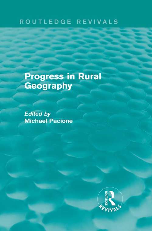 Book cover of Progress in Rural Geography (Routledge Revivals)