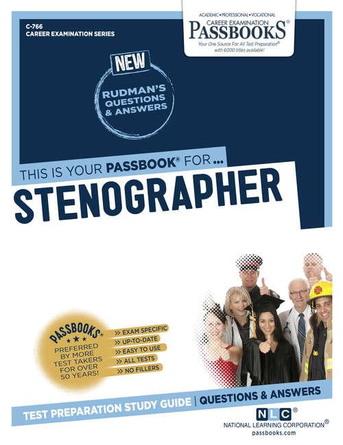 Book cover of Stenographer: Passbooks Study Guide (Career Examination Series: C-766)