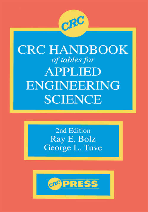Book cover of CRC Handbook of Tables for Applied Engineering Science (2)