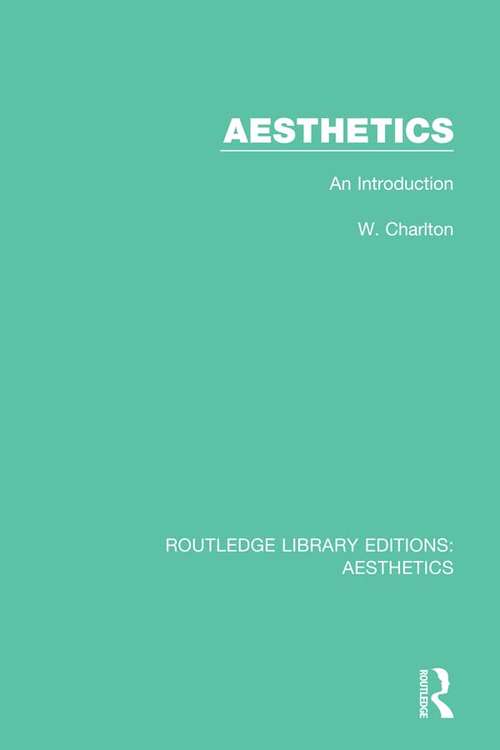 Book cover of Aesthetics: An Introduction (Routledge Library Editions: Aesthetics #2)