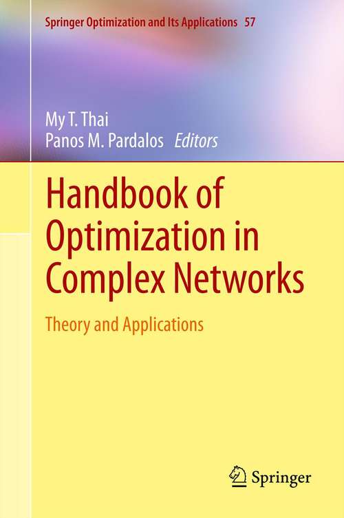 Book cover of Handbook of Optimization in Complex Networks