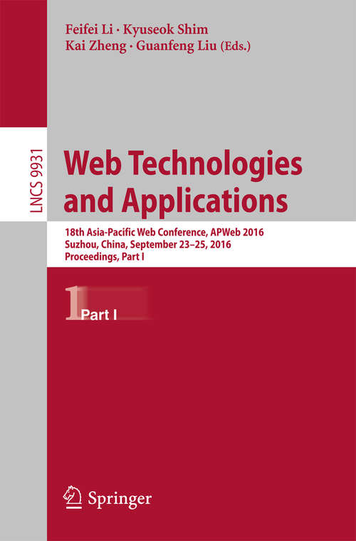 Book cover of Web Technologies and Applications