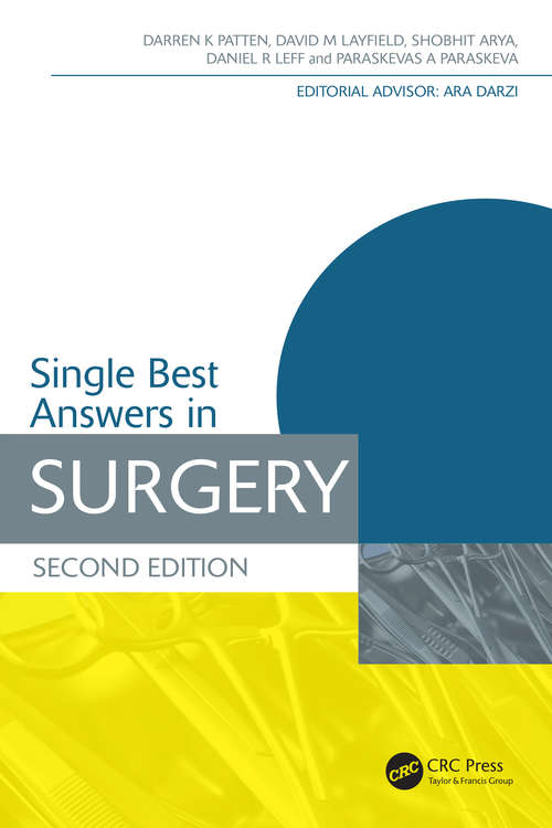 Book cover of Single Best Answers in Surgery (Medical Finals Revision Series)