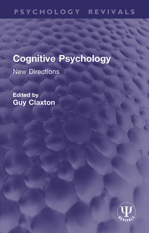 Book cover of Cognitive Psychology: New Directions (Psychology Revivals)