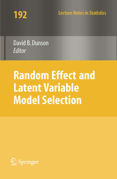 Book cover of Random Effect and Latent Variable Model Selection