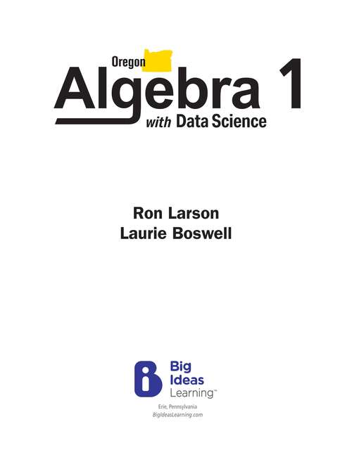 Book cover of Oregon 2024 Algebra 1 with Data Science