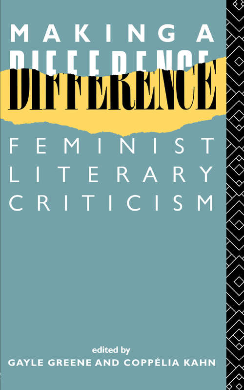 Book cover of Making a Difference: Feminist Literary Criticism (New Accents)