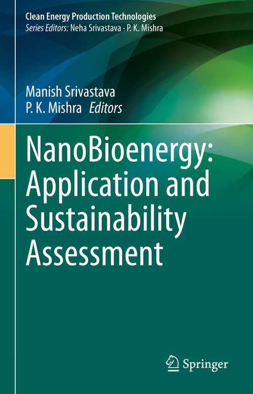 Book cover of NanoBioenergy: Application and Sustainability Assessment (1st ed. 2023) (Clean Energy Production Technologies)