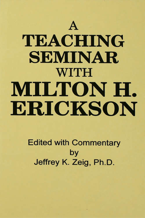 Book cover of Teaching Seminar With Milton H. Erickson