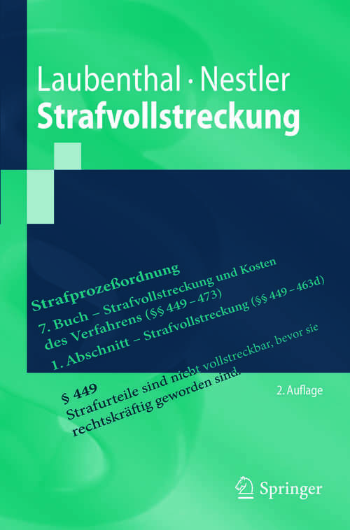 Book cover of Strafvollstreckung (2. Aufl. 2018) (Springer-Lehrbuch)