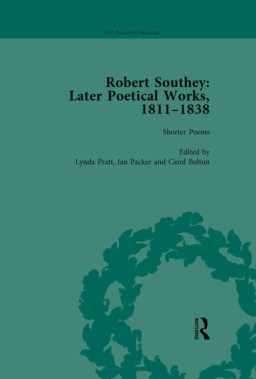 Book cover of Robert Southey: Later Poetical Works, 1811-1838 Vol 1