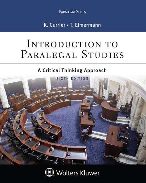 Book cover of Introduction to Paralegal Studies: A Critical Thinking Approach (6th Edition) (Aspen Paralegal Ser.)