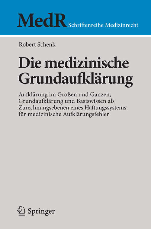 Book cover of Die medizinische Grundaufklärung