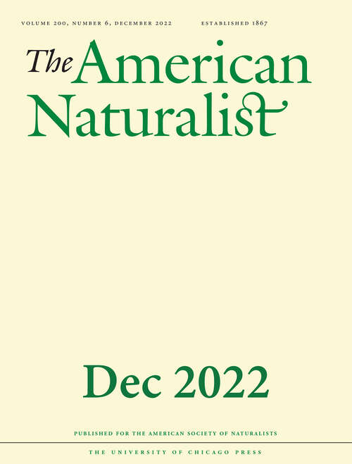 Book cover of The American Naturalist, volume 200 number 6 (December 2022)