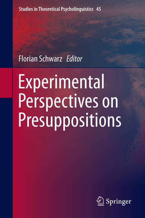 Book cover of Experimental Perspectives on Presuppositions