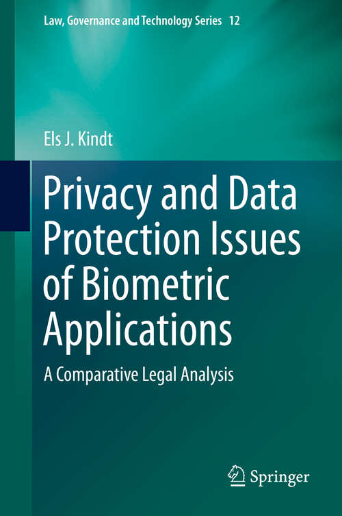 Book cover of Privacy and Data Protection Issues of Biometric Applications