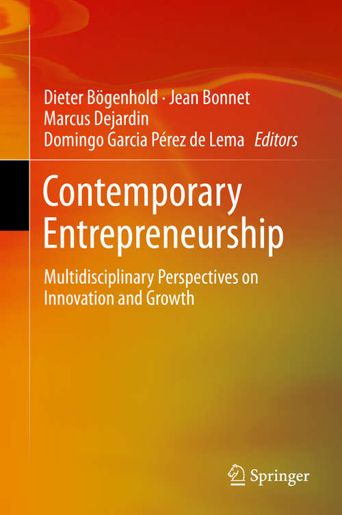 Book cover of Contemporary Entrepreneurship: Multidisciplinary Perspectives on Innovation and Growth