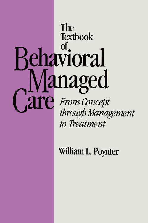 Book cover of Textbook Of Behavioural Managed Care